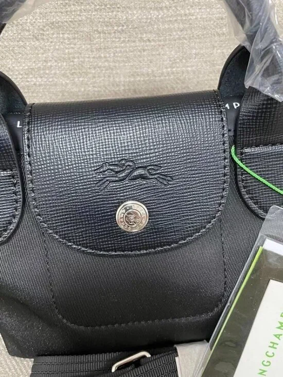 NWT Longchamp Le Pliage Energy Black Handbag XS Canvas 2Way Crossbody Tote Mini - Picture 5 of 9